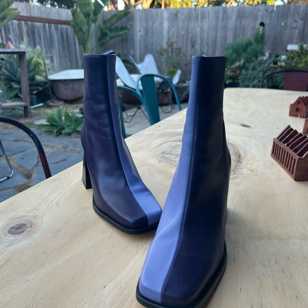 Chic Two-Tone Ankle Boots